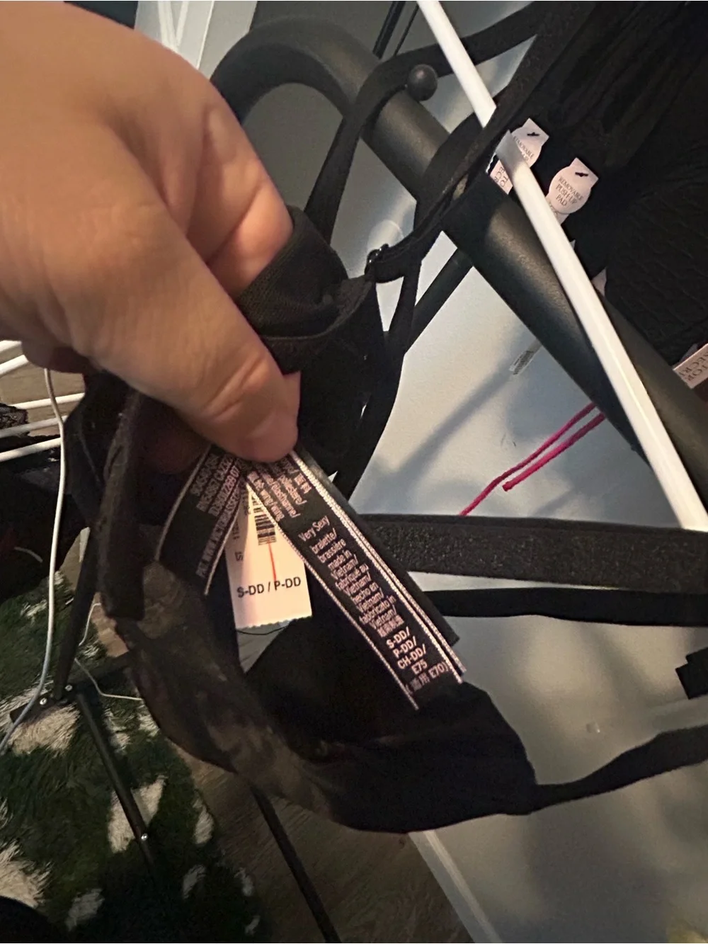Victoria's Secret Black Satin Bralette with Rhinestone Straps